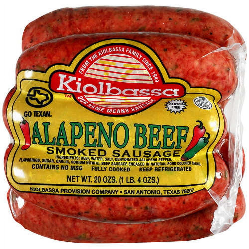 Kiolbassa Jalapeno Beef Smoked Sausage, 20 oz