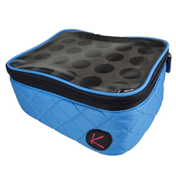 Kiota Nail Polish Essential Oil Storage Pouch With 20 Divider Insert Easy Travel Compact Organizer (Sky Blue)