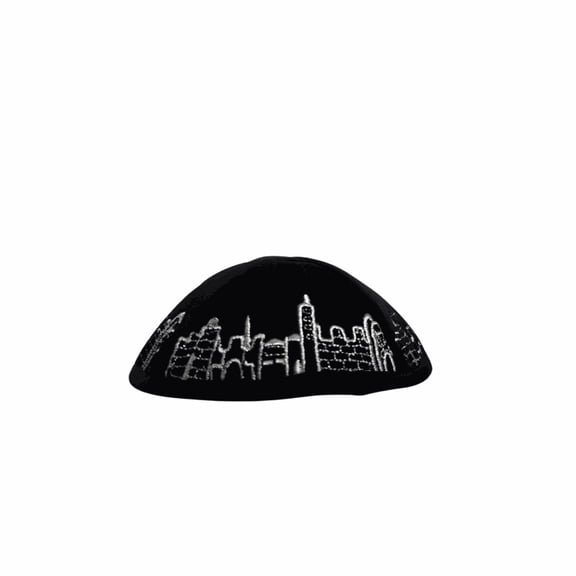 Kipah Kippah Black Velvet 4 Sections Yarmulke Keppah Kipa Kipot 19 Cm