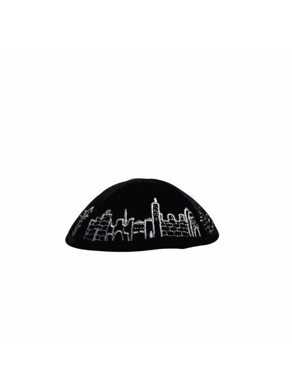 Kipah Kippah Black Velvet 4 Sections Yarmulke Keppah Kipa Kipot 19 Cm