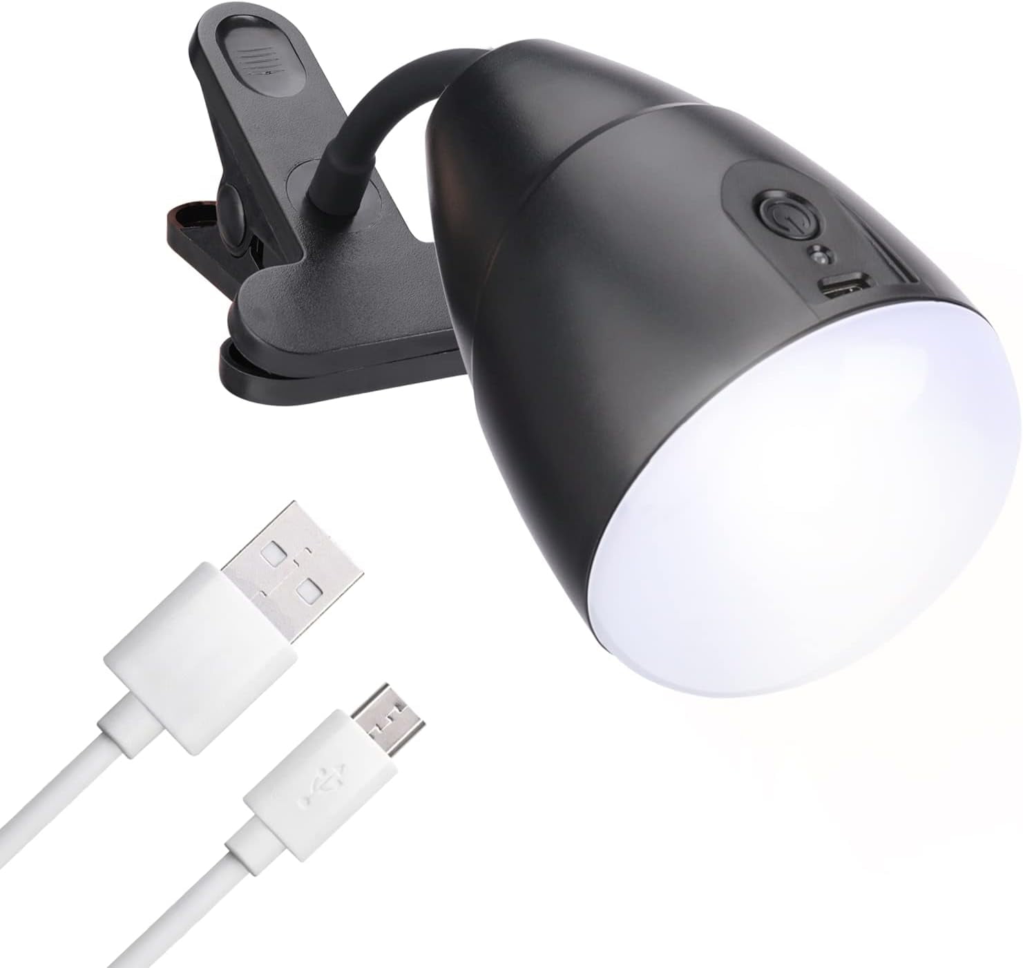 Kiphay LED Clamp Lamp for Desk 4400mAh, Rechargeable Flexible Dimmable