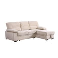 thumbnail image 1 of Lilola Home Kipling Beige Woven Fabric Reversible Sleeper Sectional Sofa Chaise, 1 of 14