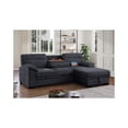 thumbnail image 1 of Kipling II 94"W Dark Gray Chenille Sleeper Sectional Storage Cupholder USB, 1 of 6