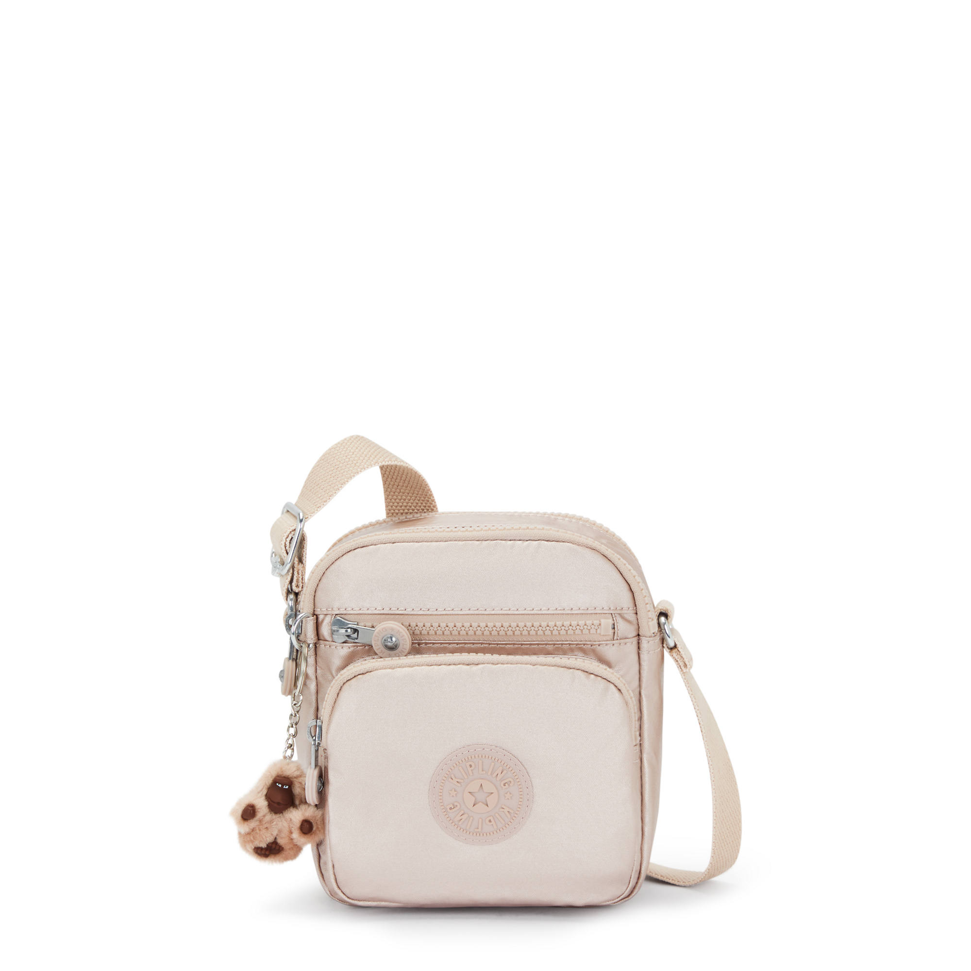 Kipling Ron Metallic Crossbody Bag Quartz Metallic