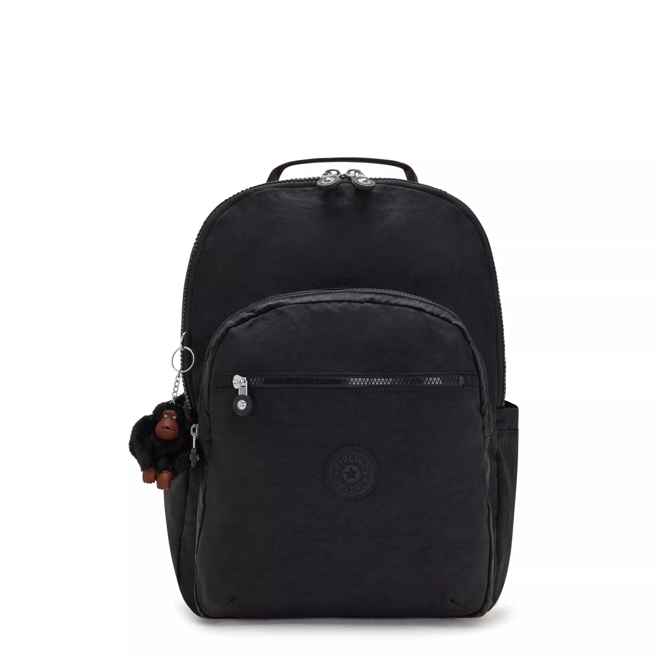 Kipling Black Nylon Flap Backpack with Front Zip Pocket Kipling City Pack Mini Printed Backpack | Altman Luggage  main image 3