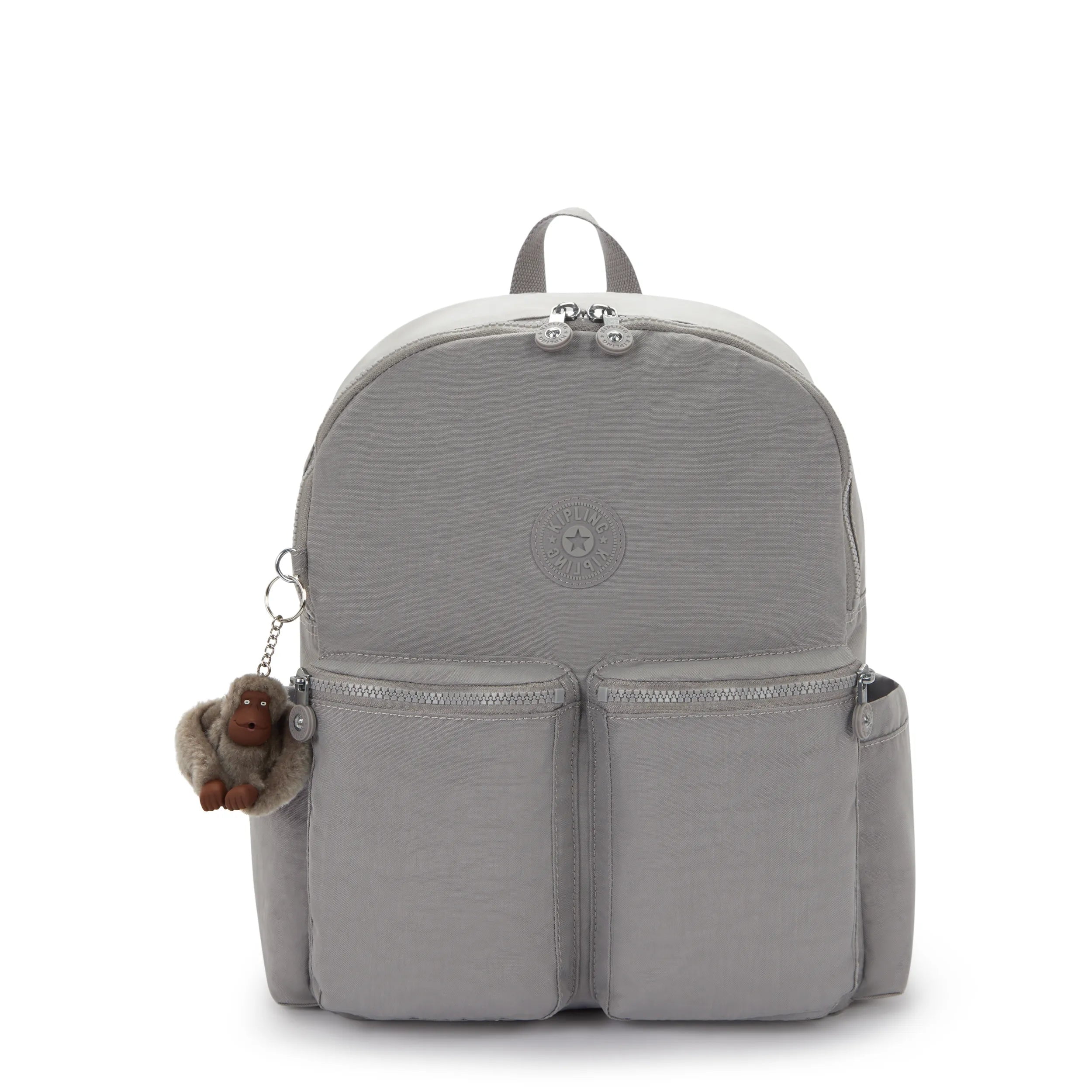 Kipling Charnell 11.5" Laptop Backpack - 21.5L, Lightweight, Black Tonal, Includes Monkey Keychain