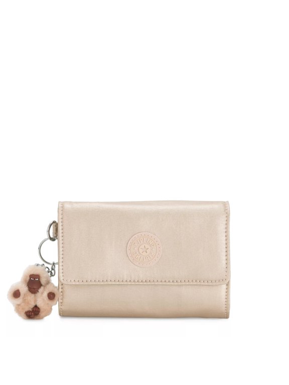 Women's Pixi Metallic Nylon Medium Wallet Organizer with Snap Closure