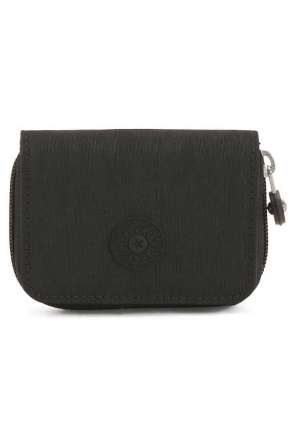 Kipling Womens Women's Tops Wallet, Compact, Practical, Nylon Travel Card Holder Small Wallet, Tonal Black, 3 L x 4 H 1 D US Y101
