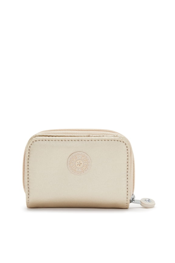 Kipling Womens Women's Tops Wallet, Compact, Practical, Nylon Travel Card Holder Wallets, Starry Gold Metallic, 3 L x 4.125 H 1 D US A101