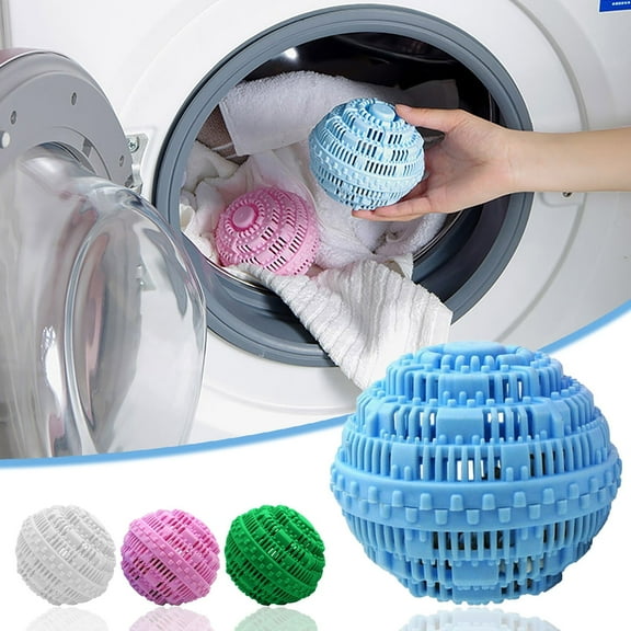 Kiplyki 1/2/3/4pcs Laundry Balls Set, All Natural Washer Ball, Eco-Friendly Super Washing Machine Laundry Detergent Alternative, Household Can Be Reused 3000 Washings(Blue)