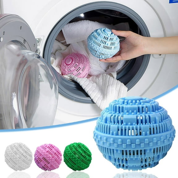 Kiplyki 1/2/3/4pcs Laundry Balls Set, All Natural Washer Ball, Eco-Friendly Super Washing Machine Laundry Detergent Alternative, Household Can Be Reused 3000 Washings
