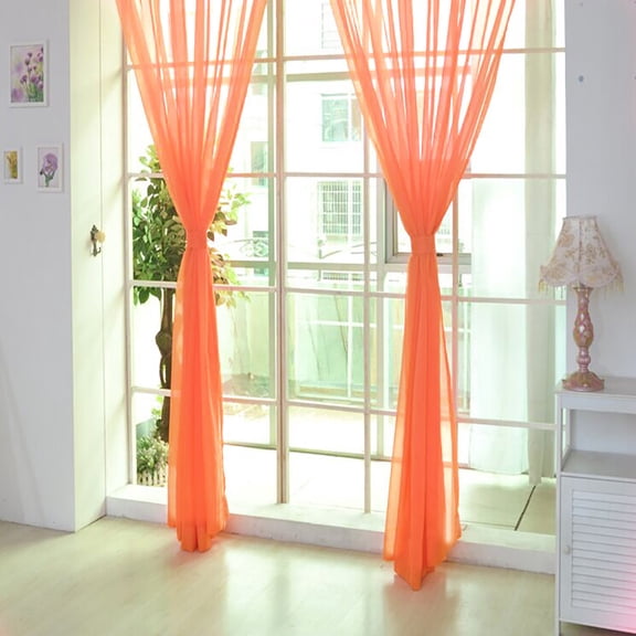 Kiplyki 1 PCS Pure Color Tulle Door Window Curtain Drape Panel Sheer Scarf Valances