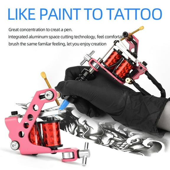 Kiplyki 10 Turns Pink L-Shaped Four Small Round Hole Secant Tattoo Machine Secant