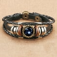 thumbnail image 1 of Kiplyki 12 Constellation Bracelet Charm Leather Rope Bracelet Ladies Men Hand Woven Rope Bracelet Punk Chain Cuffs, 1 of 2