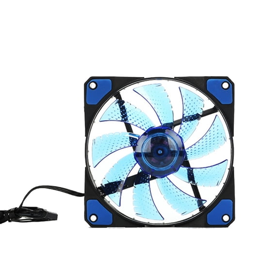 Kiplyki 15 LED Light Quite 120mm DC 12V 4Pin PC Computer Case Cooling Cool Fan Mod BU