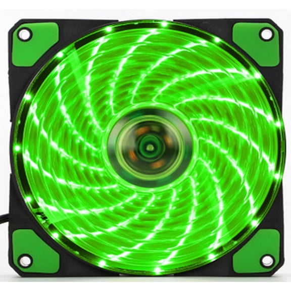Kiplyki 15 LED Light Quite 120mm DC 12V 4Pin PC Computer Case Cooling Cool Fan Mod GN