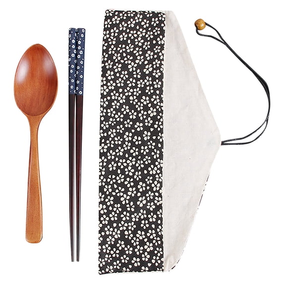 Kiplyki 2-Piece Set Of Japanese Portable Chopsticks And Spoon Set To Carry Tableware
