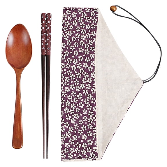 Kiplyki 2-Piece Set Of Japanese Portable Chopsticks And Spoon Set To Carry Tableware