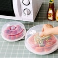 thumbnail image 1 of Kiplyki 2PCS Plastic Microwave Plate Cover Clear Steam Vent Splatter Lid Food Dish New, 1 of 9