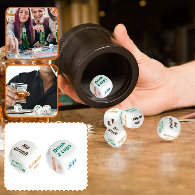 Kiplyki 2Pcs Party Dice Wagers Game Dice, Dinner Dice (Random Color)