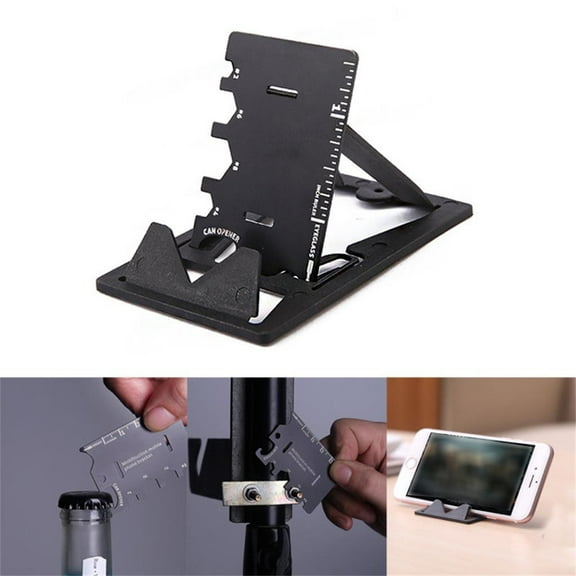 Kiplyki 3 In 1 Mini Card Multifunctional Folding Phone Bracket Bottle Opener Tool Kits