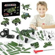Kiplyki 4 In 1 Building Car Metal Model Kits - STEM Projects Assembly Educational Building Toys,Birthday Gifts for 15 16 Year Old Boys Girls