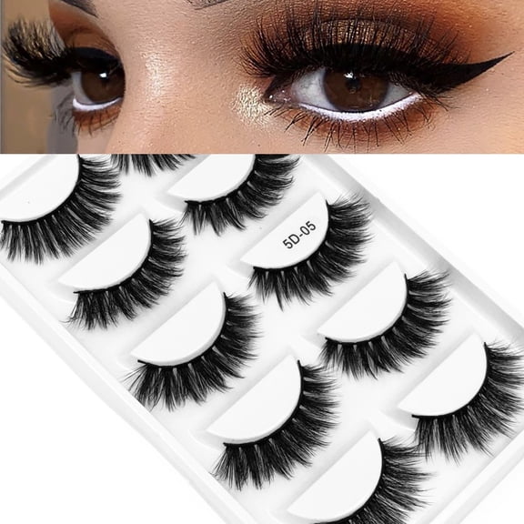 Kiplyki 5 Pairs Fashion Natural Handmade Soft Long False Eyelashes Makeup