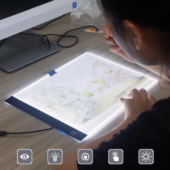 Kiplyki A4 LED Painting Tracing Board Copy Pad Panel Drawing Tablet Art Artcraft Stencil
