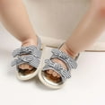 thumbnail image 1 of Kiplyki Baby Shoes Girls Sandals Stripe Solid Color Summer Flat Infant First Walkers, 1 of 8