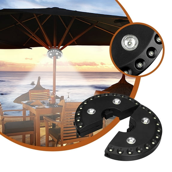 Kiplyki Battery Umbrella Lights Outdoor Powered Patio Umbrella Lights LED Umbrella Patio Lights for Beach Tent Camping Garden Party Decoration