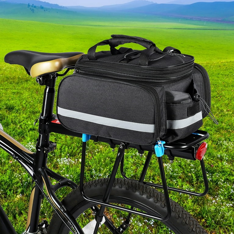 Kiplyki Bicycle Rear Rack Bag With Ultra Stable Hooks Large Pockets Bike Trunk Bag Anti Tear Bike Storage Bag For Cycling Touring Commuting Shopping Walmart