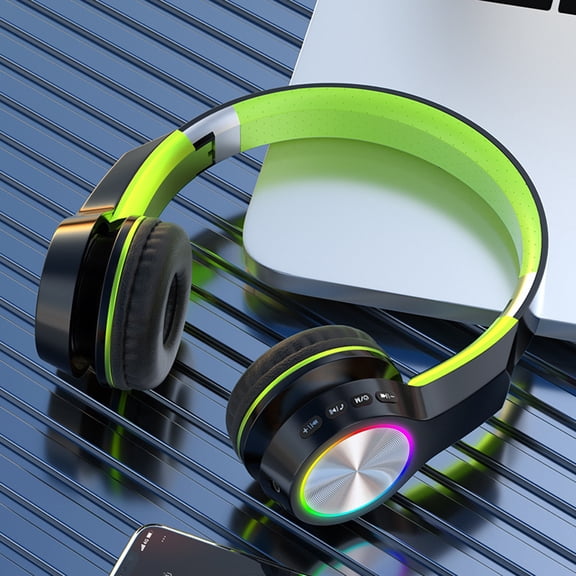 Kiplyki Bluetooth Headphones Wireless HiFi Stereo Foldable Game Headset with Built in Mic, Wired Mode for PC Cell Phones TV 5.1 Chip
