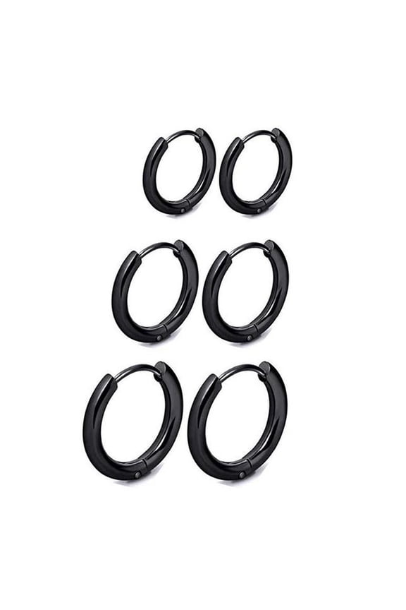 Body Nose Lip Ear Fake Retractable Earrings Hoop Earrings Septum 3 Pairs