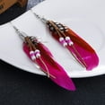 thumbnail image 1 of Kiplyki Bohemian Style Bead Tassel Feather Earrings Fashion Feather Chain Dangle Earring, 1 of 2