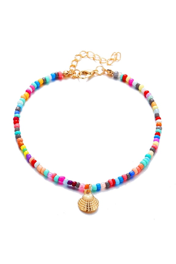 Kiplyki Bohemian Style Color Beaded Anklet, Creative Pendant Anklet