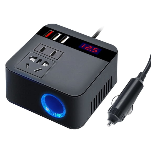 Kiplyki Car Inverter 150W Peak 12V/24V To 110V LED Display Sockets Power Inverter Adaptor Fast Charging