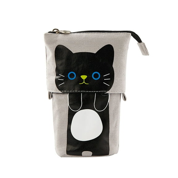 Kiplyki Cat Sliding Pencil Case Box Unique Design Telescopic Pencil Bag Stationery Box