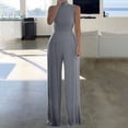 thumbnail image 1 of Kiplyki Trendy Pants for Women Color Jumpsuit Sleeveless High Collar Waist Wrapped Jumpsuit, 1 of 4