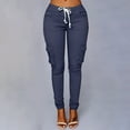 thumbnail image 1 of Kiplyki Trendy Pants for Women Plus Size Drawstring Solid Elastic Waist Pocket Loose Pants, 1 of 5