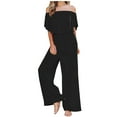 thumbnail image 1 of Kiplyki Trendy Pants for Women Solid Ruffle Sleeveless Suspender Jumpsuit, 1 of 5