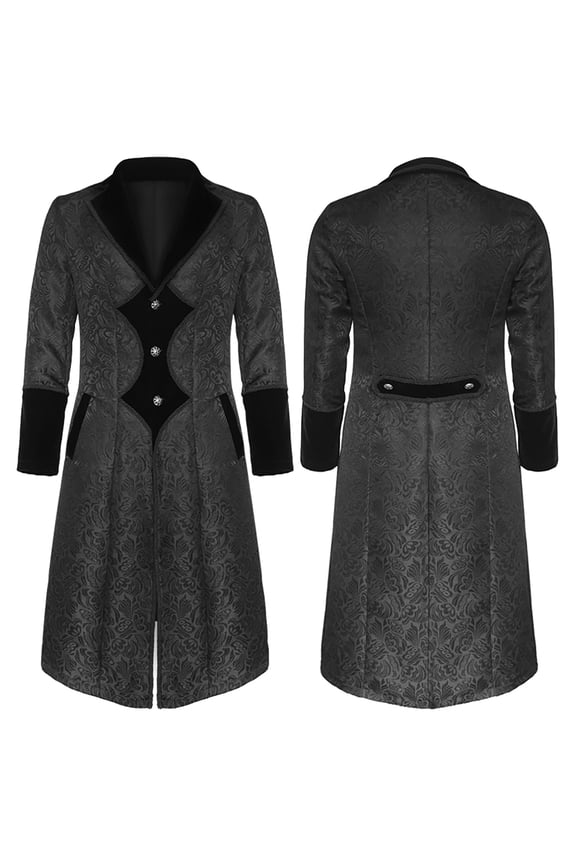 Clothes Men's Lapel Pocket Literary Coat Long Button Jacket