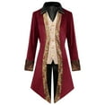 thumbnail image 1 of Kiplyki Clothes Men's Coat Printed Steampunk Medieval Tailcoat Uniform Lapel Coat, 1 of 8