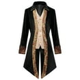 thumbnail image 1 of Kiplyki Clothes Men's Coat Printed Steampunk Medieval Tailcoat Uniform Lapel Coat, 1 of 8