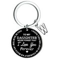 thumbnail image 1 of Kiplyki Creative DIY To My DAUGHTER Black Stainless Steel Last Name 26 Letter Keychain 2.5cm, 1 of 3