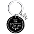 thumbnail image 1 of Kiplyki Creative DIY To My SON Black Stainless Steel Last Name 26 Letter Keychain 2.5cm, 1 of 2