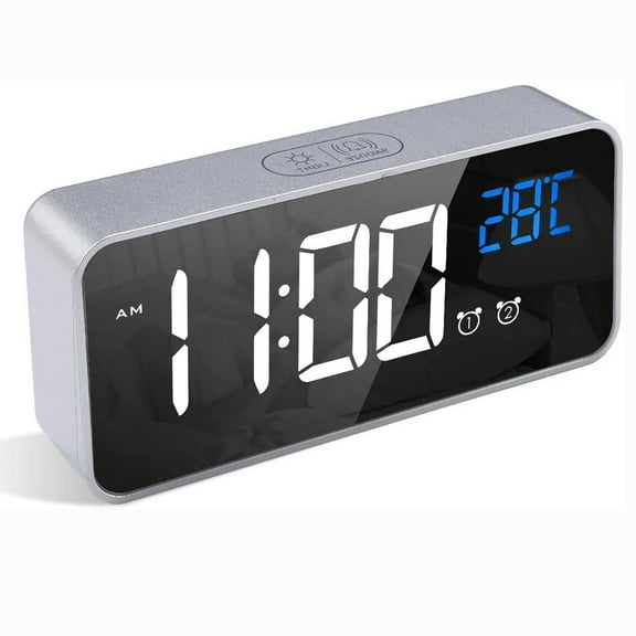 Kiplyki Digital Alarm Clock, LED Alarm Clock with Snooze Function, USB Port Charging