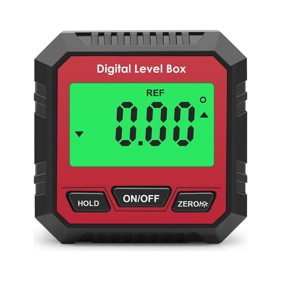 Kiplyki Digital Angle Finder, Backlight LCD Digital Angle Gauge Protractor Inclinometer Be-vel Box, Magnetic Base, 4 Of 90 Degree Finder Angle Tool