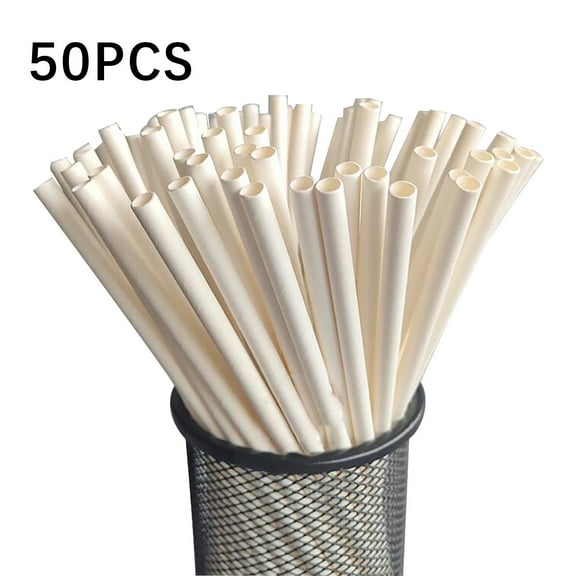 Kiplyki Disposable Degradable Paper Straw Beverage Party Dessert Cake Decoration(50pc)