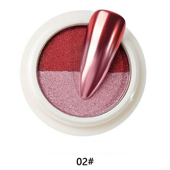 Kiplyki Dual Color Mirror Effect Chrome Pigment Du st Holographic Glitter Nail Art Powder
