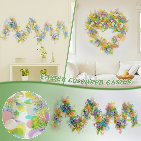 Kiplyki Easter Hanging Rattan Berry Decoration Thanksgiving Horn Wreath Ribbon Streamer